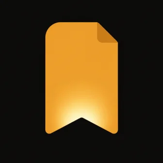 Cue app icon — a glowing amber bookmark